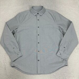 Mack Weldon Size Large Grey Oxford Long Sleeve Button Down Shirt